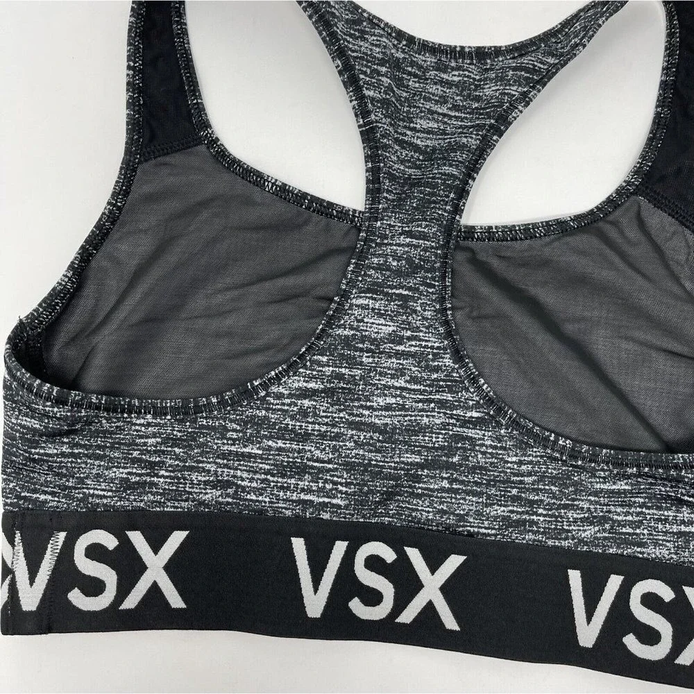 Victoria's Secret VSX Unpadded Sports‎ Bra Women's Size Small Black Spacedye